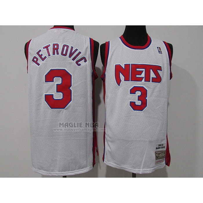 Maglia
 Drazen Petrovic NO 3 Brooklyn Nets Mitchell & Ness 1992-93 Bianco
